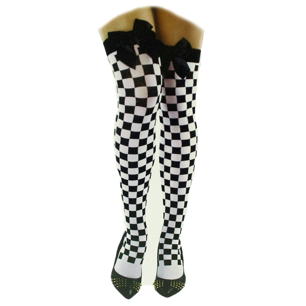 Picture of Checkers & Bows Thigh Highs