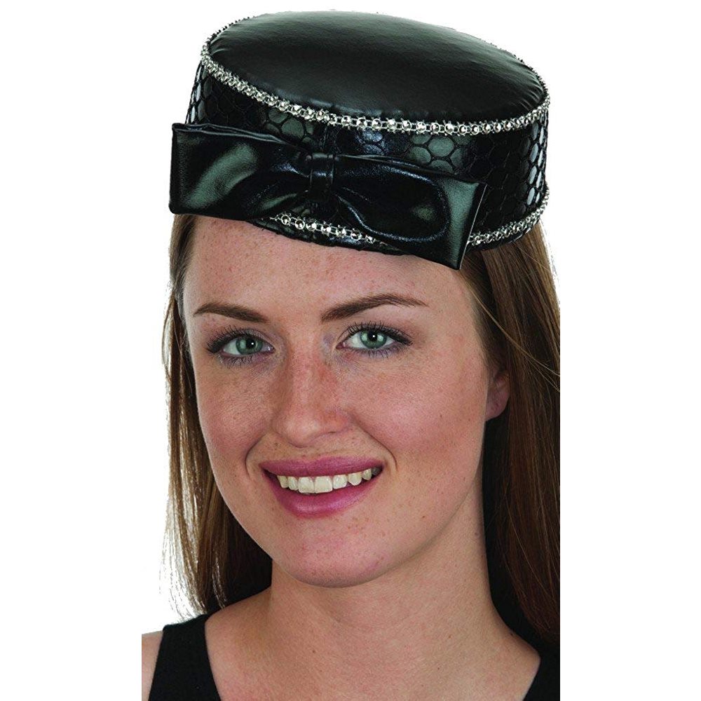 Picture of Satin Pill Box Hat with Jewels