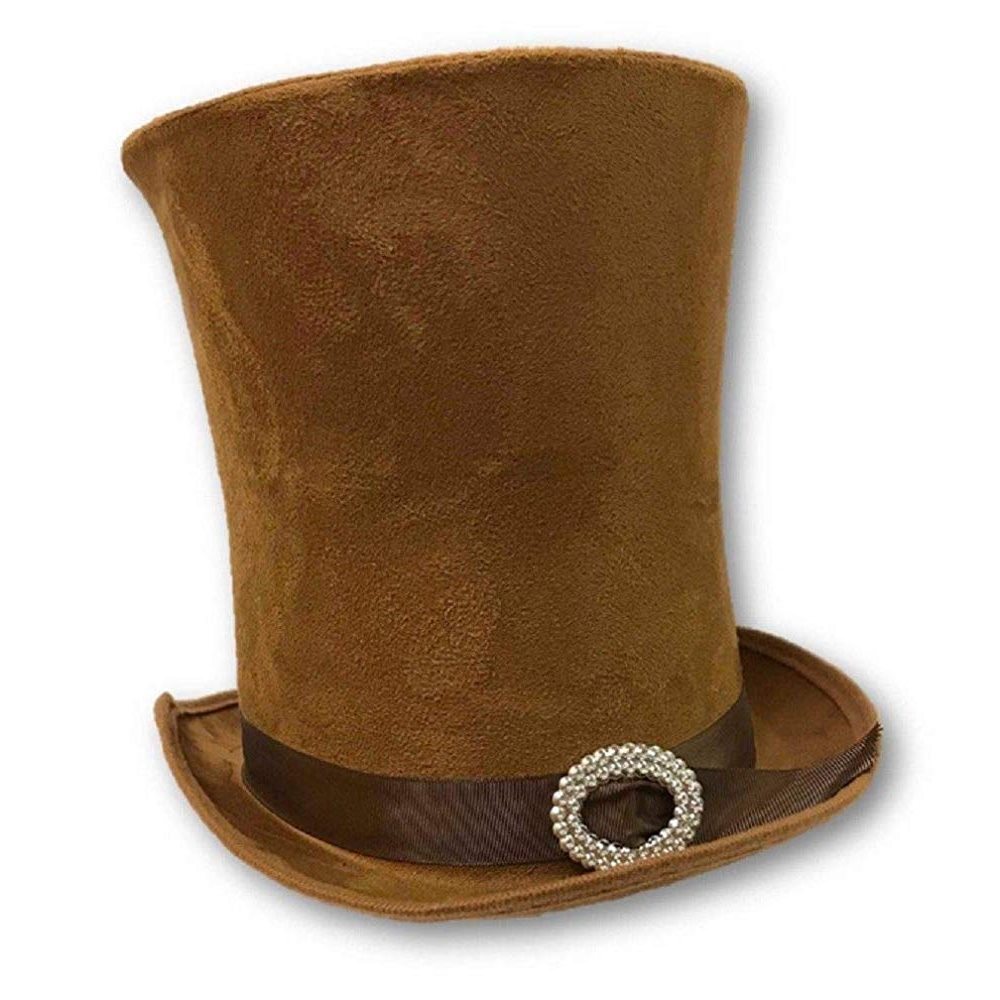 Picture of Tan Top Hat with Jeweled Buckle