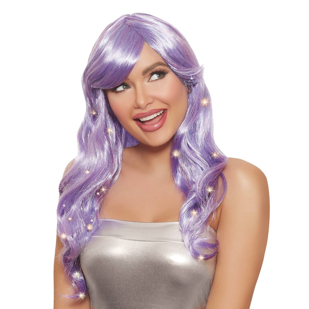 Picture of Long Wavy Light-Up Lavendar Wig