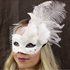 Picture of White Eye Mask with Feathers